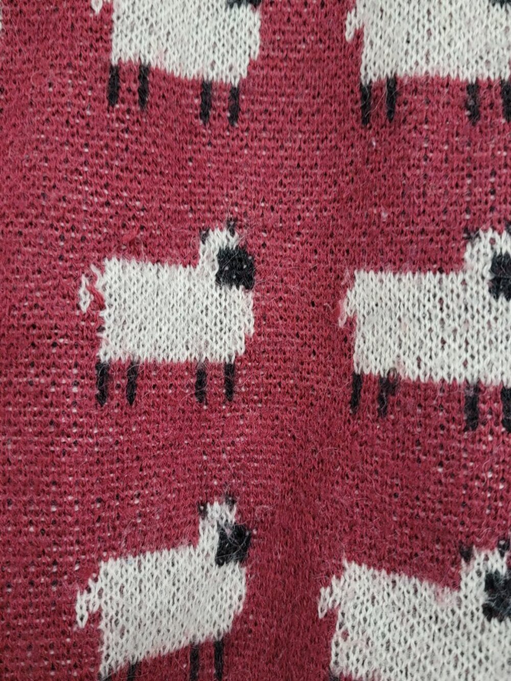 Vintage Sheep Print Acrylic Sweater Vest Large - Picture 2 of 6